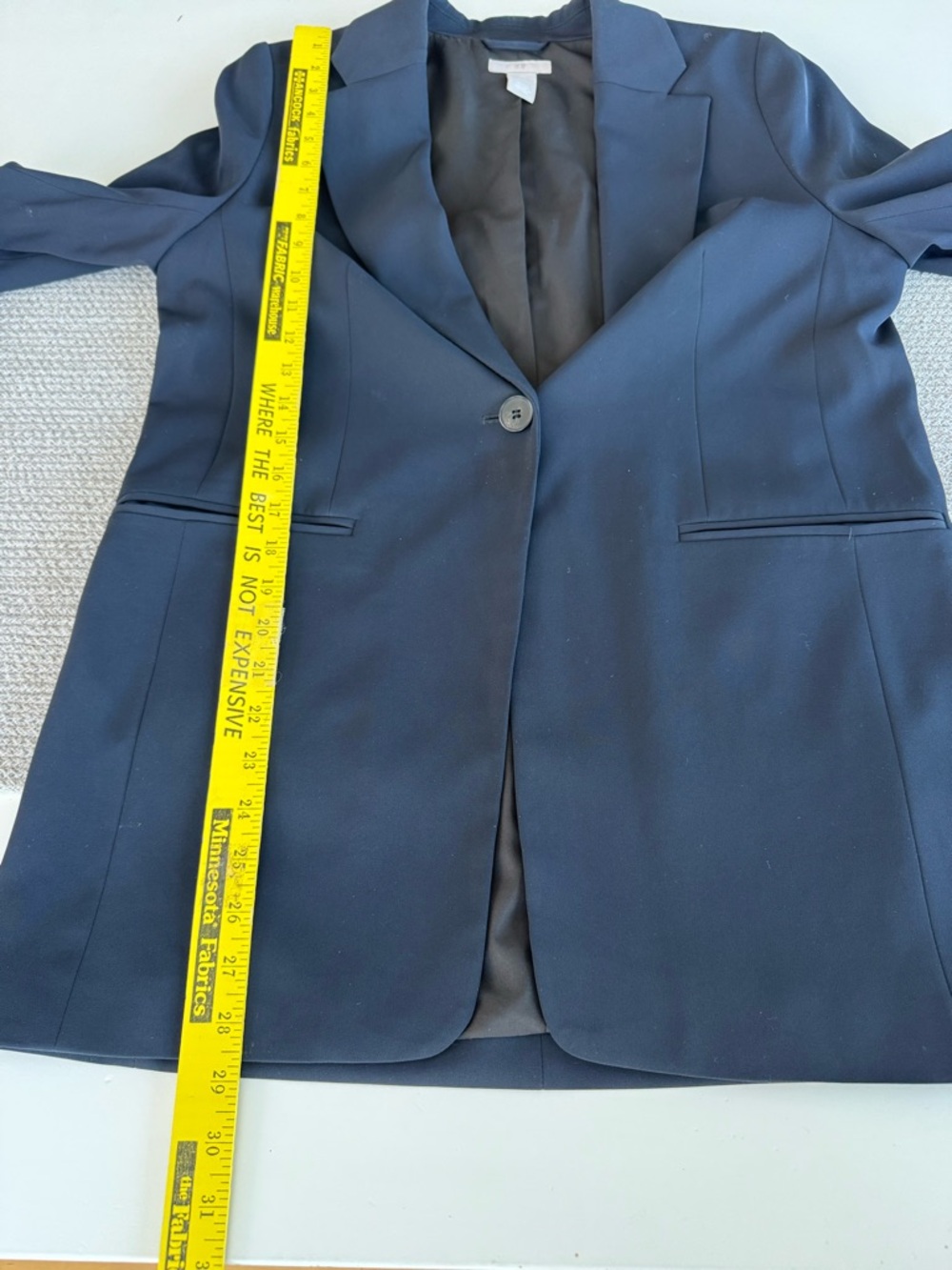 H&M Navy Blue Blazer Suit Jacket Size Small - Picture 10 of 11